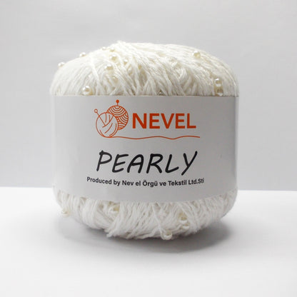 Nevel Pearly – Elegant Beaded Cotton Yarn | Soft & Shiny for Knitting - Crochet