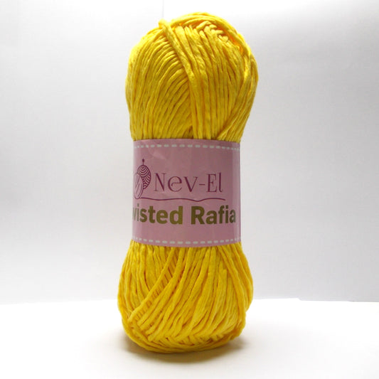 Nevel Twisted Raffia Yarn – Soft Washable Raffia for Crochet Bags, Summer Hats, Basket Weaving, Paper Look Cotton Yarn
