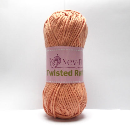 Nevel Twisted Raffia Yarn – Soft Washable Raffia for Crochet Bags, Summer Hats, Basket Weaving, Paper Look Cotton Yarn