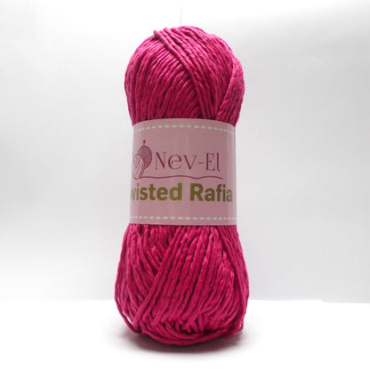 Nevel Twisted Raffia Yarn – Soft Washable Raffia for Crochet Bags, Summer Hats, Basket Weaving, Paper Look Cotton Yarn